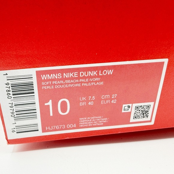 Nike Dunk Low Next Nature Soft Pearl Beach Womens Size 10 HJ7673-004‎ - Picture 9 of 9